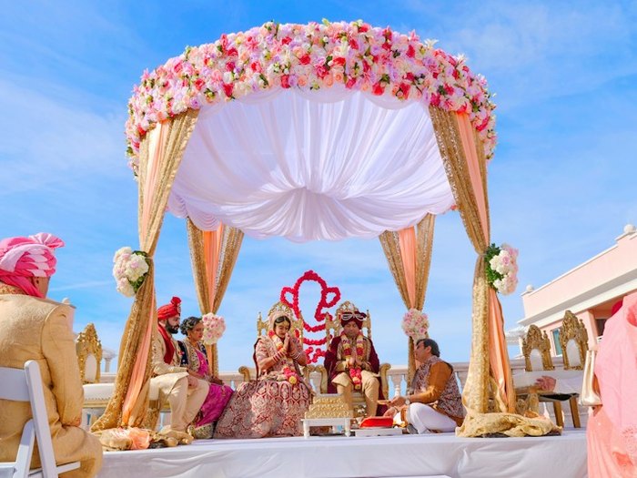 Sacred Muhurtham Fresh Flower Stage Mandapam Decoration